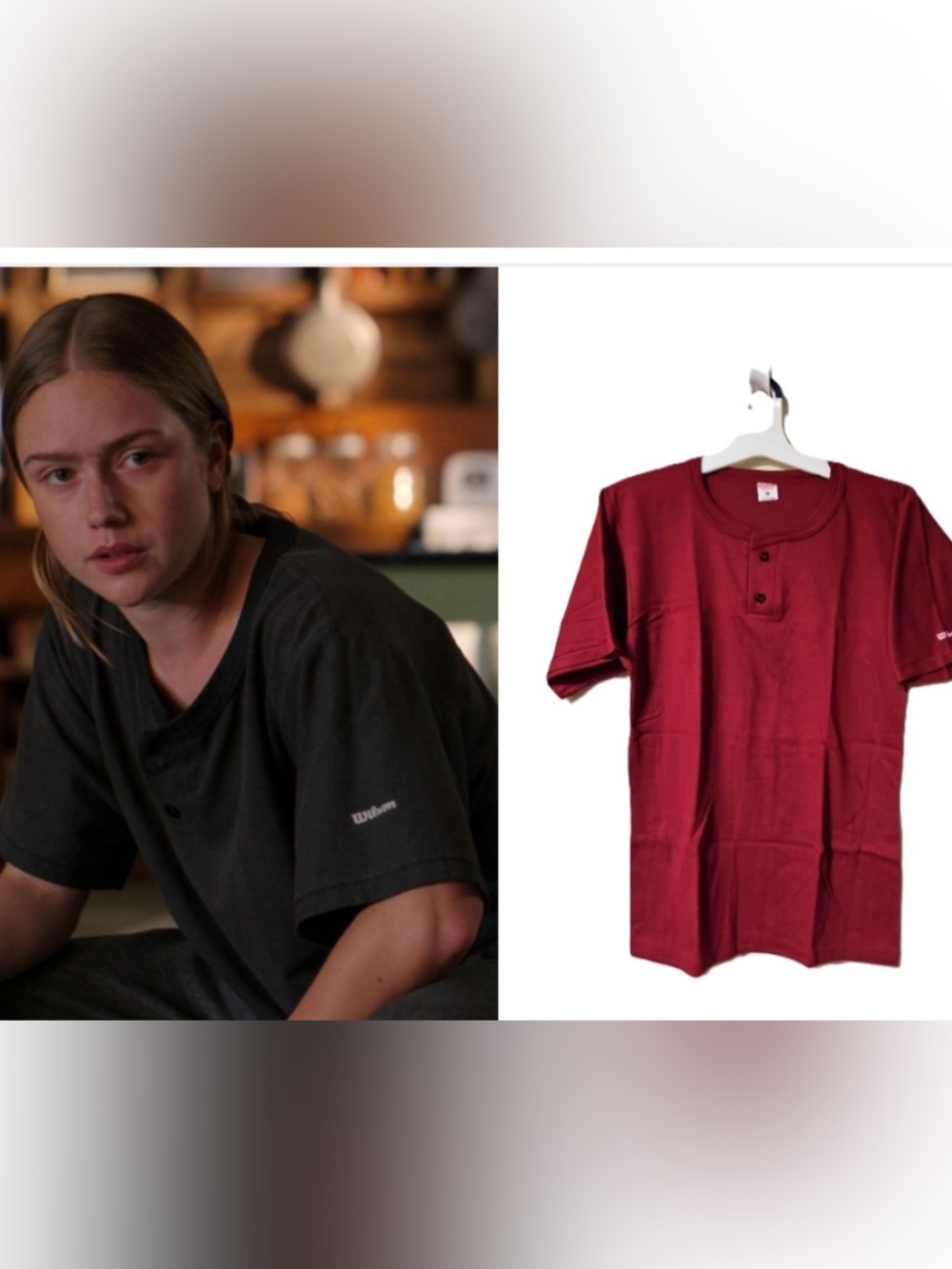 Seen on Sterling point tv-Wilson Henley tee in red